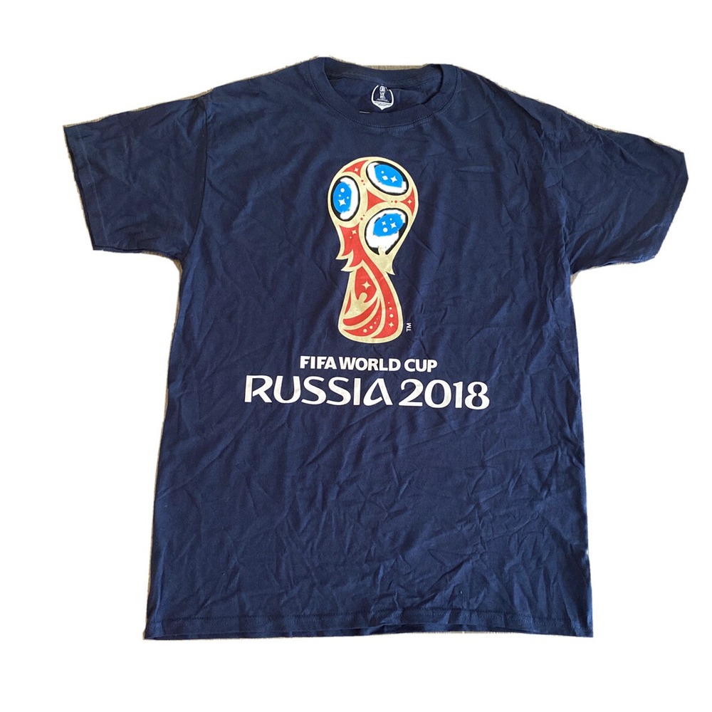 FIFA World Cup Russia 2018 Logo Navy Men's T-Shirt Size Medium